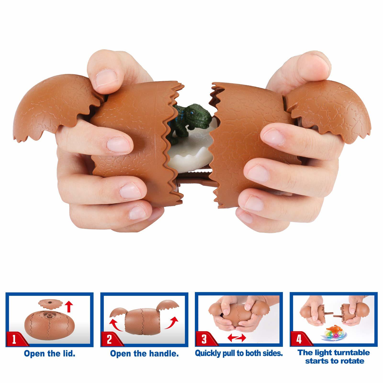 Dinosaur Battle Spinning Top Toys for 5 6 7 Year Old Boys Birthday Gift with Dinosaur Eggs Kids STEM Toys