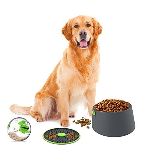 Red Lick Mat & Slow Feeder Dog Bowl Set - Prevent Choking & Indigestion