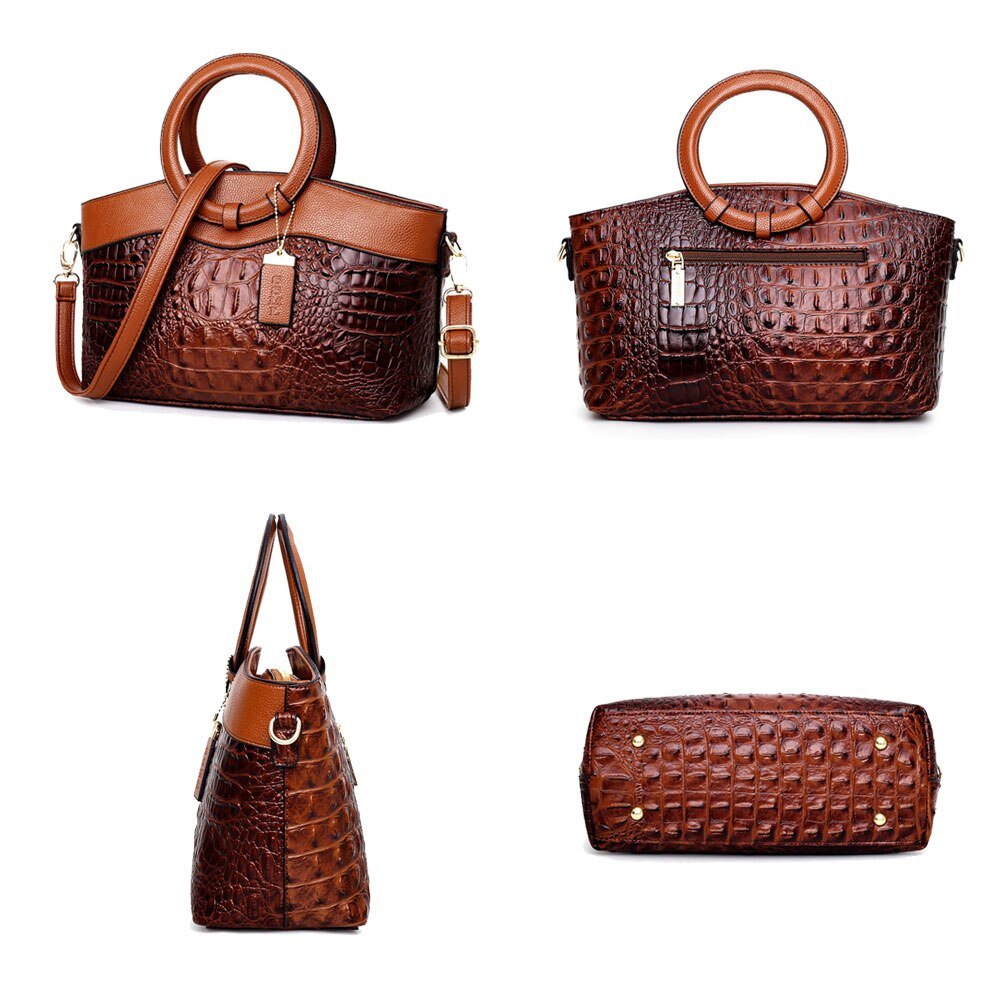 Women Handbag Genuine Leather Bags Women Crocodile Luxury Elegant Handbags Women Bags Designer Crossbody Bags Female Special Tote