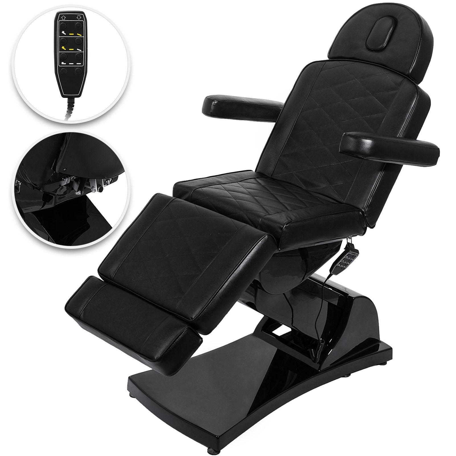 VEVOR 4 Motors Electric Facial Chair Full Electrical Massage Table Dental Bed Aesthetic Adjustable Reclining Chair for Podiatry Tattoo Spa Salon All Purpose Bed Chair