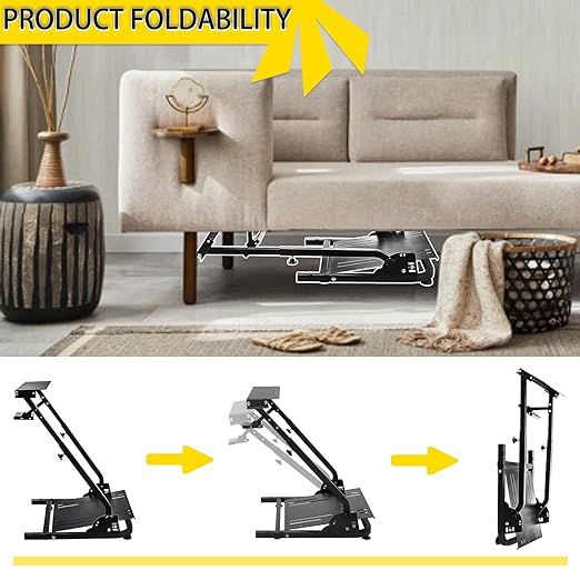 Fruyyzl G29 G920 Racing Wheel Stand, Height Adjustable & Foldable Steering Wheel Stand for Logitech G923 G25 G27,Supporting Thrustmaster T80 T150 TX F430 Gaming Wheel Stand(Wheel Pedals NOT Included)