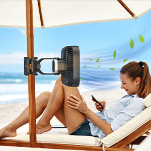 20000mAh Rechargeable Portable Fan with Light;  8-inch Battery Operated Clip on Fan;  78 Hours Work Time;  Quiet;  Strong Airflow USB Fan;  4 Speeds Personal Fan;  Ideal for Outdoor Camping Hurricane