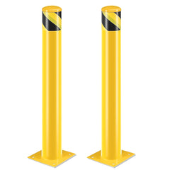 Bollard Post, Steel Bollards, Safety Bollard Yellow Powder Coated Parking Bollard Driveaway Barrier for Traffic-Sensitive Area, Garage or Parking Lot