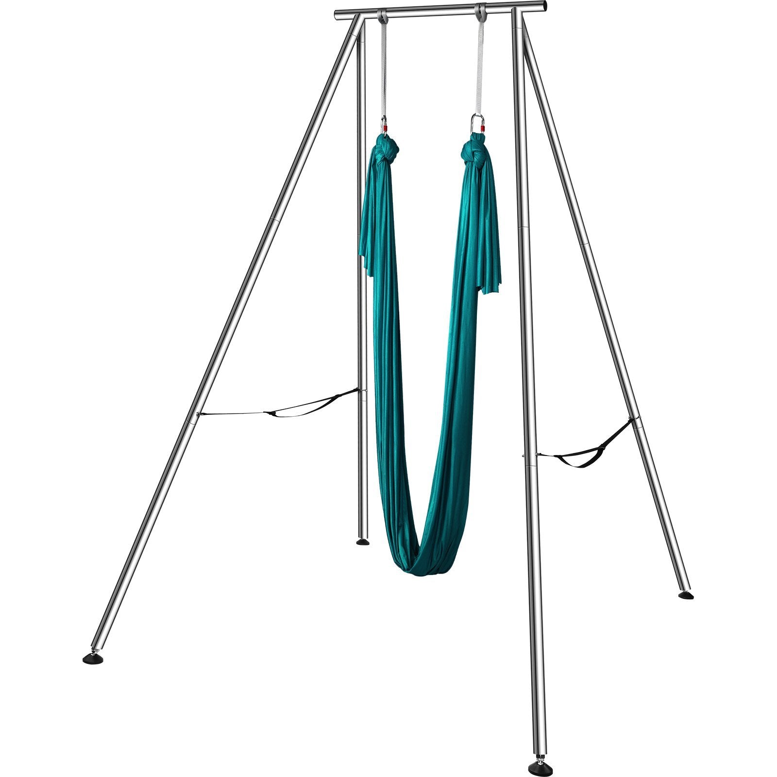 VEVOR Aerial Yoga Frame & Yoga Hammock, 9.67 ft Height Professional Yoga Swing Stand Comes with 6.6 Yards Aerial Hammock, Max 551.15 lbs Load Capacity Yoga Rig for Indoor Outdoor Aerial Yoga, Green