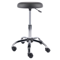 Clyde Adjustable Cushion Seat Swivel Stool; Charcoal and Chrome