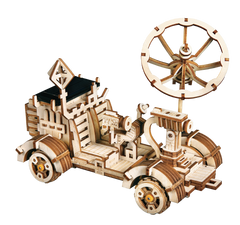 Robotime 4 Kind Moveable 3D Wooden Space Hunting Solar Energy Toy Assembly Gift for Children Teens Adult LS
