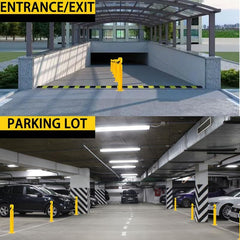 Bollard Post, Steel Bollards, Safety Bollard Yellow Powder Coated Parking Bollard Driveaway Barrier for Traffic-Sensitive Area, Garage or Parking Lot