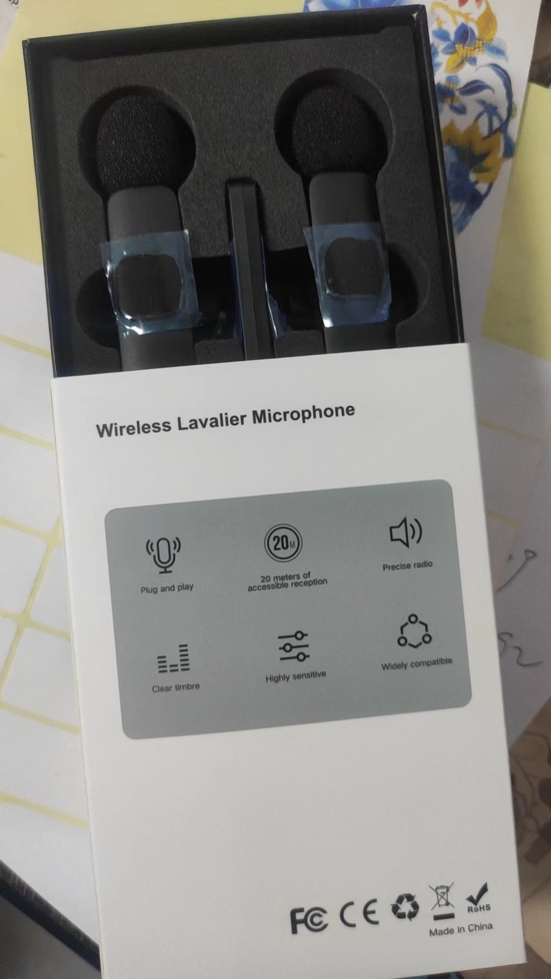 Wireless Lavalier Lapel Microphone for iPhone 15 Series/Android/Computer - Bluetooth Mini Phone Microphones for Video Recording - 2 Clip on Mics with USB C Interface for Tiktok YouTube Vlog