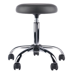Clyde Adjustable Cushion Seat Swivel Stool; Charcoal and Chrome