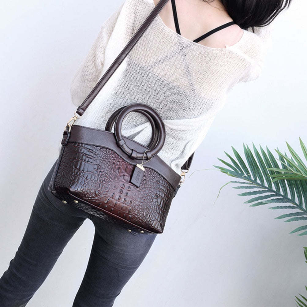 Women Handbag Genuine Leather Bags Women Crocodile Luxury Elegant Handbags Women Bags Designer Crossbody Bags Female Special Tote