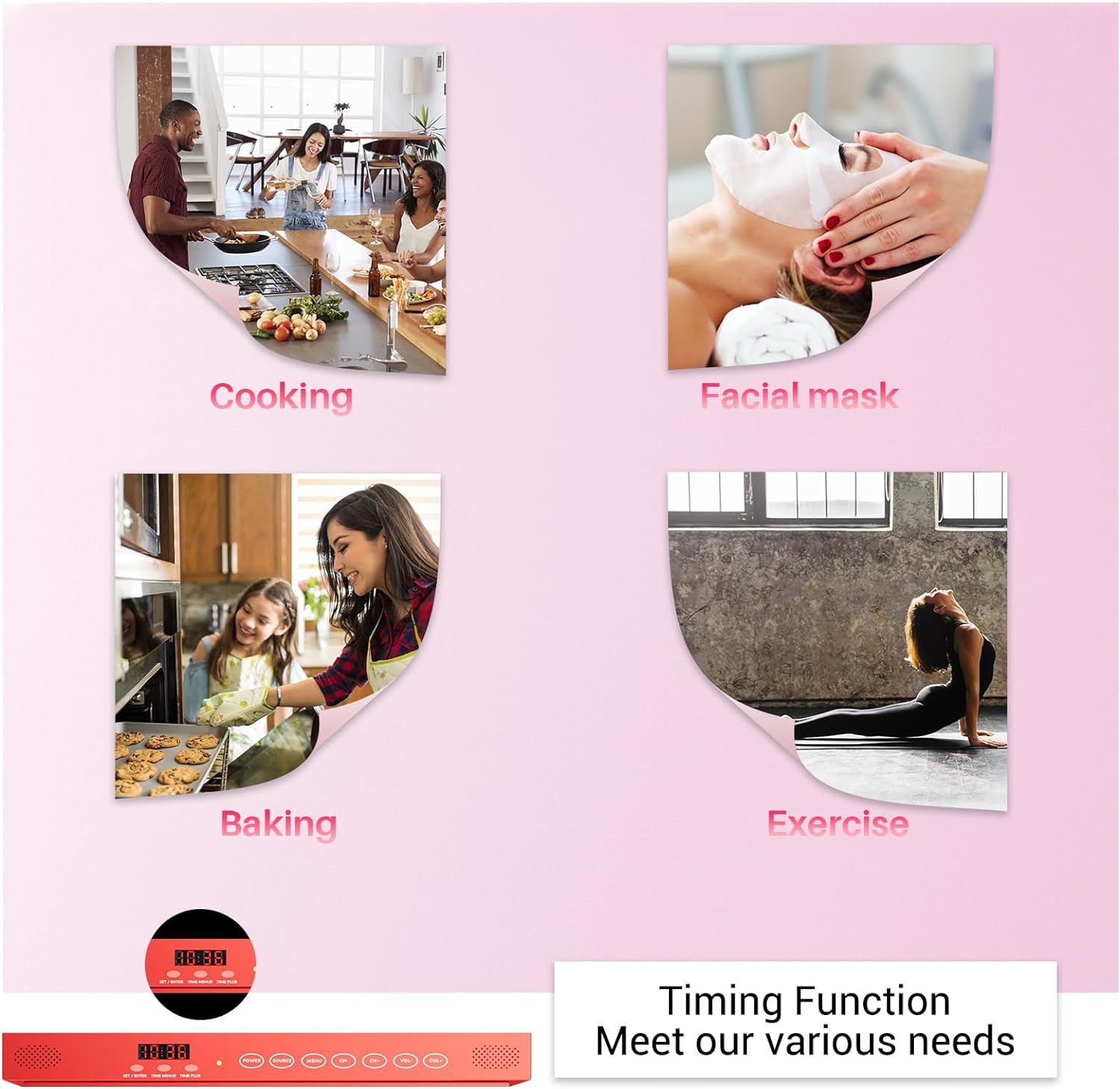 SYLVOX 15.6 inch Smart TV for Kitchen, 1080P RV TV Under Cabinet Television, Smart Android TV Rotated & Folded, Support Google Assistant WiFi Bluetooth, Small TV for Kitchen, Bedroom, RV Camper, Red