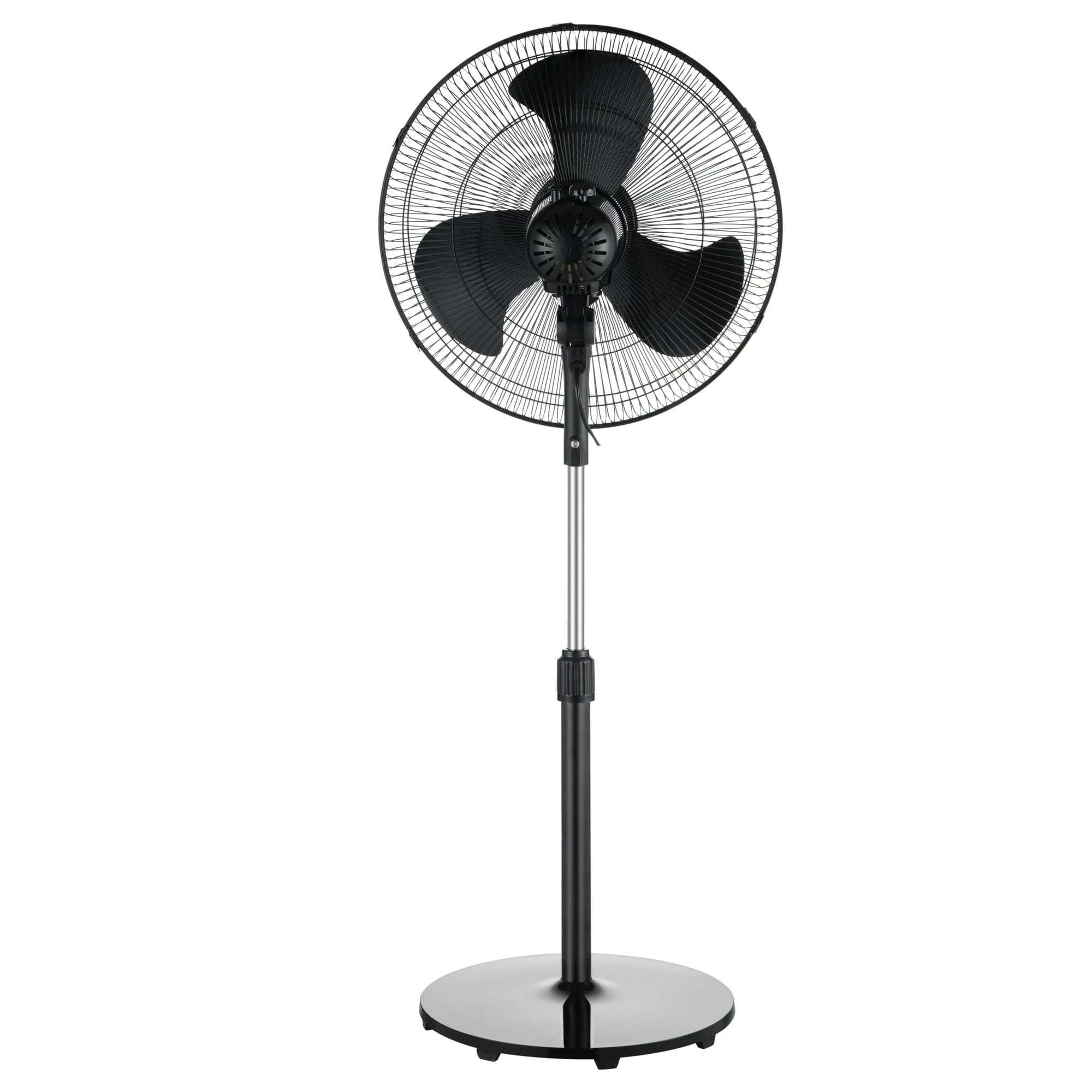 18" Fan Head, 48" Tall, 3-Speed Oscillating Pedestal Fan with Tilt Adjustable Fan Head, Black, New
