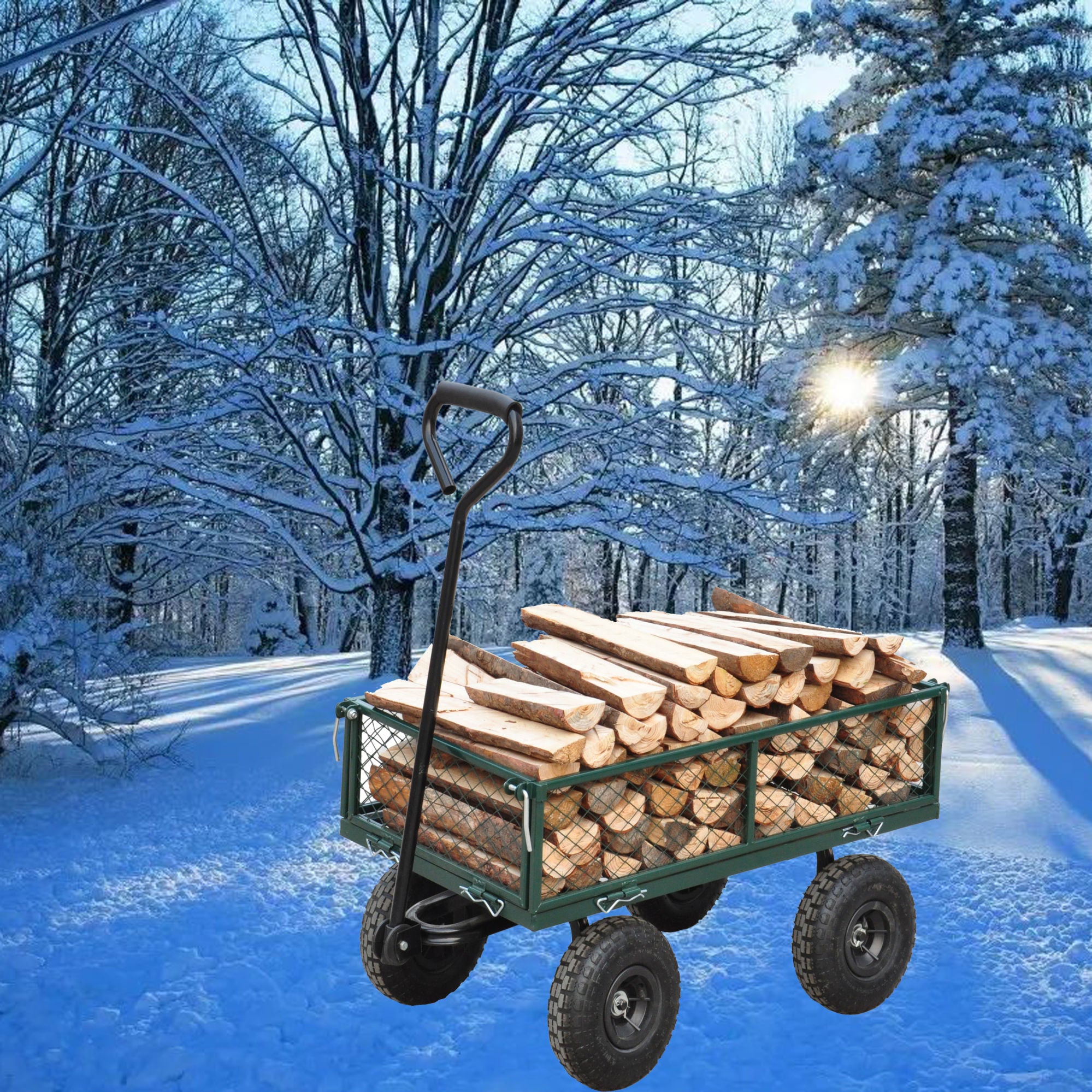 Wagon Cart Garden cart trucks make it easier to transport firewood