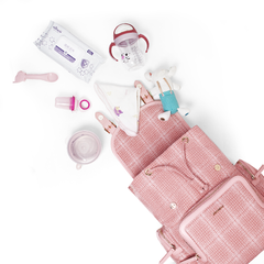 SUNVENO Diaper Bag Backpack, Baby Changing Bag Nappy Tweed Baby Diaper Bags Multifunction Waterproof for Travel