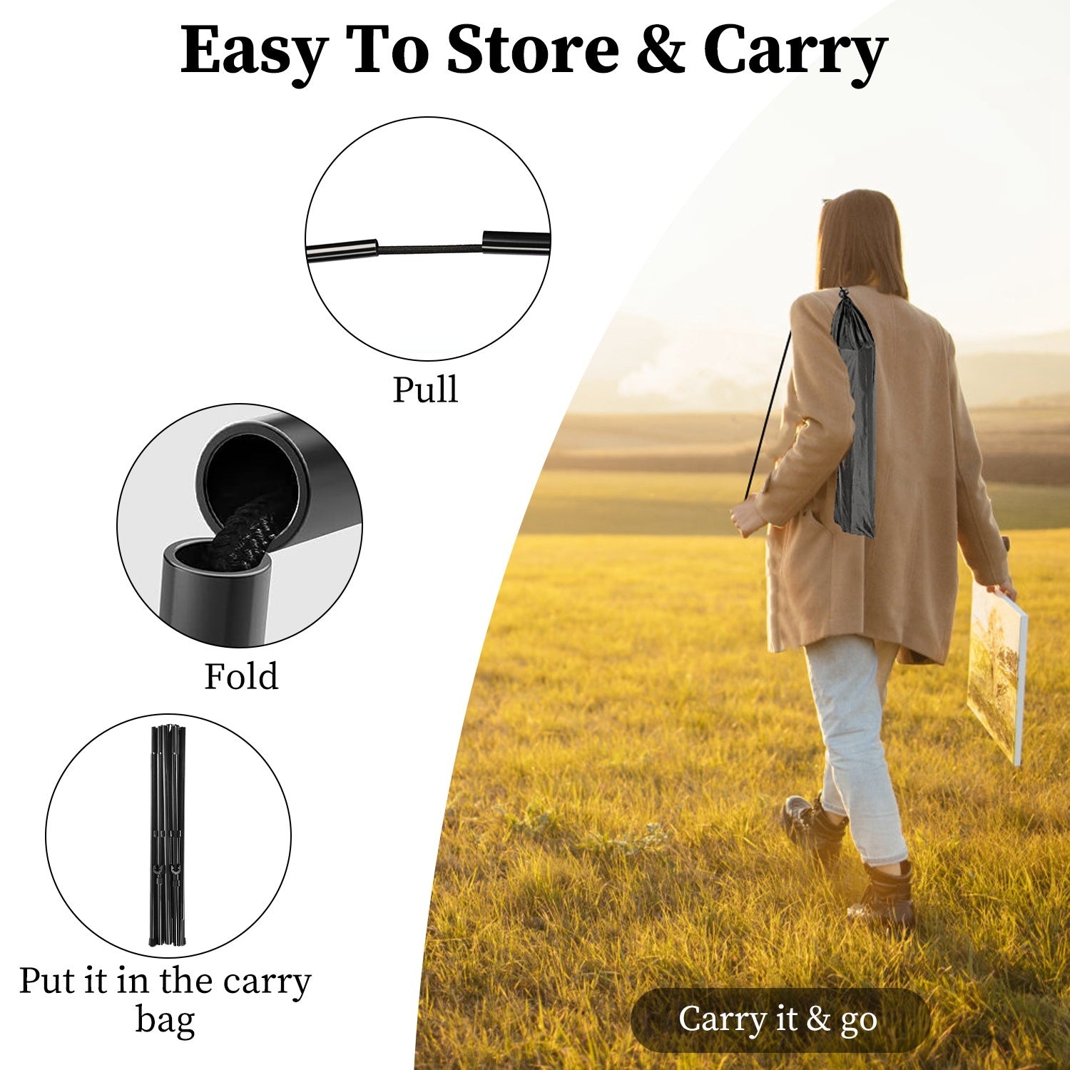2 Pack Easel Stand for Display 61in Collapsible A Frame Tripod Easel Iron Alloy Drawing Stand with 2 Carry Bags for Wedding Poster Art Drawing Meeting