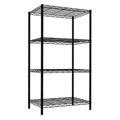 Basics 4-Shelf Narrow Adjustable, Heavy Duty Storage Shelving Unit (250 lbs loading capacity per shelf), Steel Organizer Wire Rack