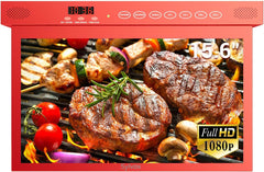 SYLVOX 15.6 inch Smart TV for Kitchen, 1080P RV TV Under Cabinet Television, Smart Android TV Rotated & Folded, Support Google Assistant WiFi Bluetooth, Small TV for Kitchen, Bedroom, RV Camper, Red