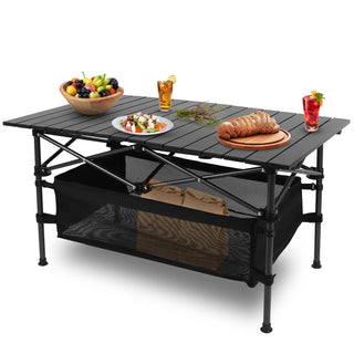 1Pc Folding Camping Table Portable Aluminum Roll-up Picnic BBQ Desk...
