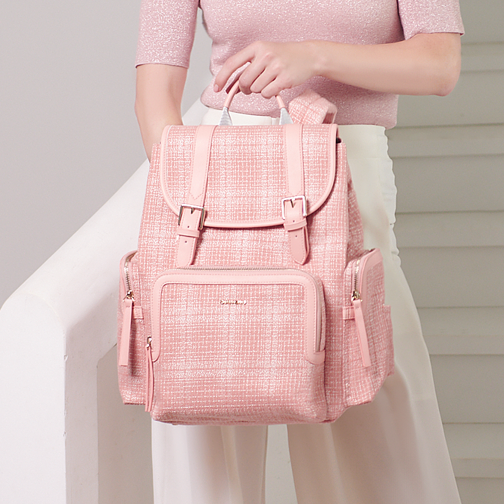 SUNVENO Diaper Bag Backpack, Baby Changing Bag Nappy Tweed Baby Diaper Bags Multifunction Waterproof for Travel