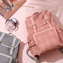 SUNVENO Diaper Bag Backpack, Baby Changing Bag Nappy Tweed Baby Diaper Bags Multifunction Waterproof for Travel