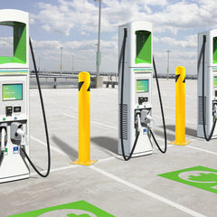 Bollard Post, Steel Bollards, Safety Bollard Yellow Powder Coated Parking Bollard Driveaway Barrier for Traffic-Sensitive Area, Garage or Parking Lot