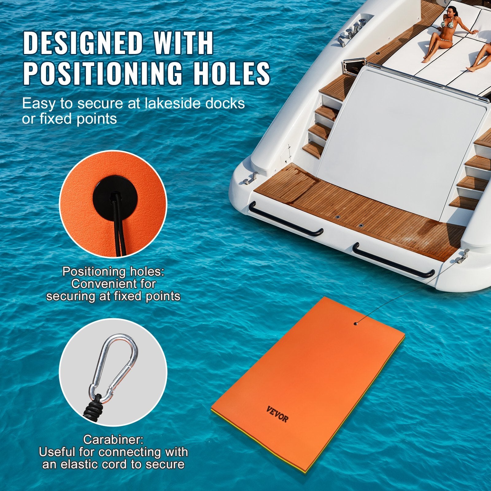 VEVOR Lily Pad Floating Mat, Large 12x6 FT Floating Water Pad, 3-Layer Floating Dock for Adults Kids, 1.3" Thick Tear-Resistant XPE Foam Raft, Floating Island for Lake, Pool, Ocean, Beach, and Boating