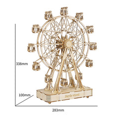 Robotime DIY Wooden Rotatable Ferris Wheel Model with Playing Music Toys for children birthday TGN01