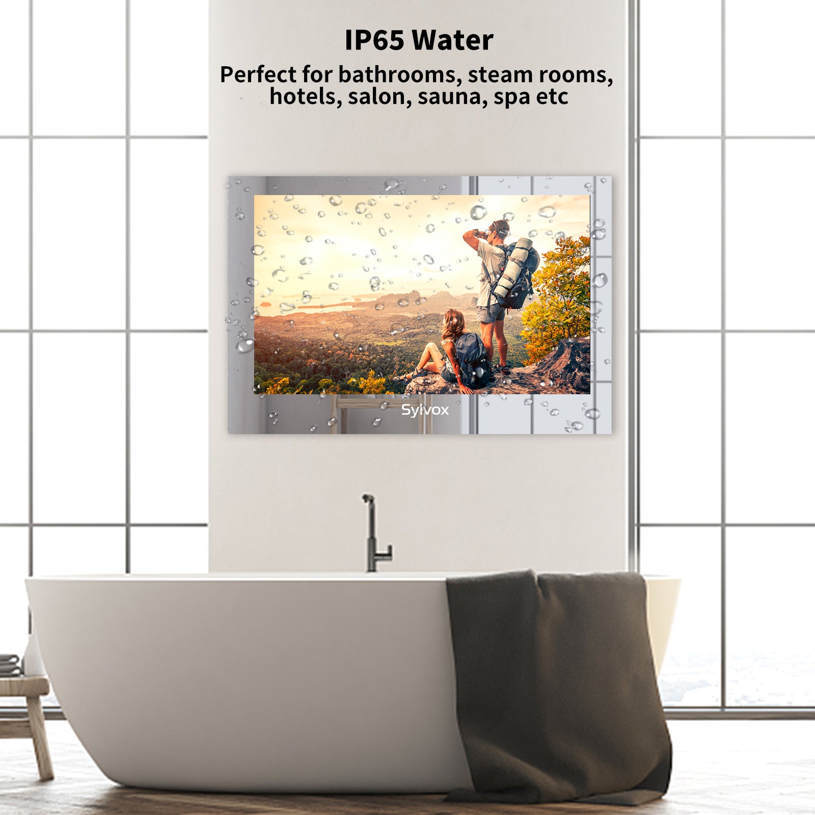 Sylvox 32 inch Bathroom Magic TV;  1080P;  IP65 Waterproof TV; Mirror TV