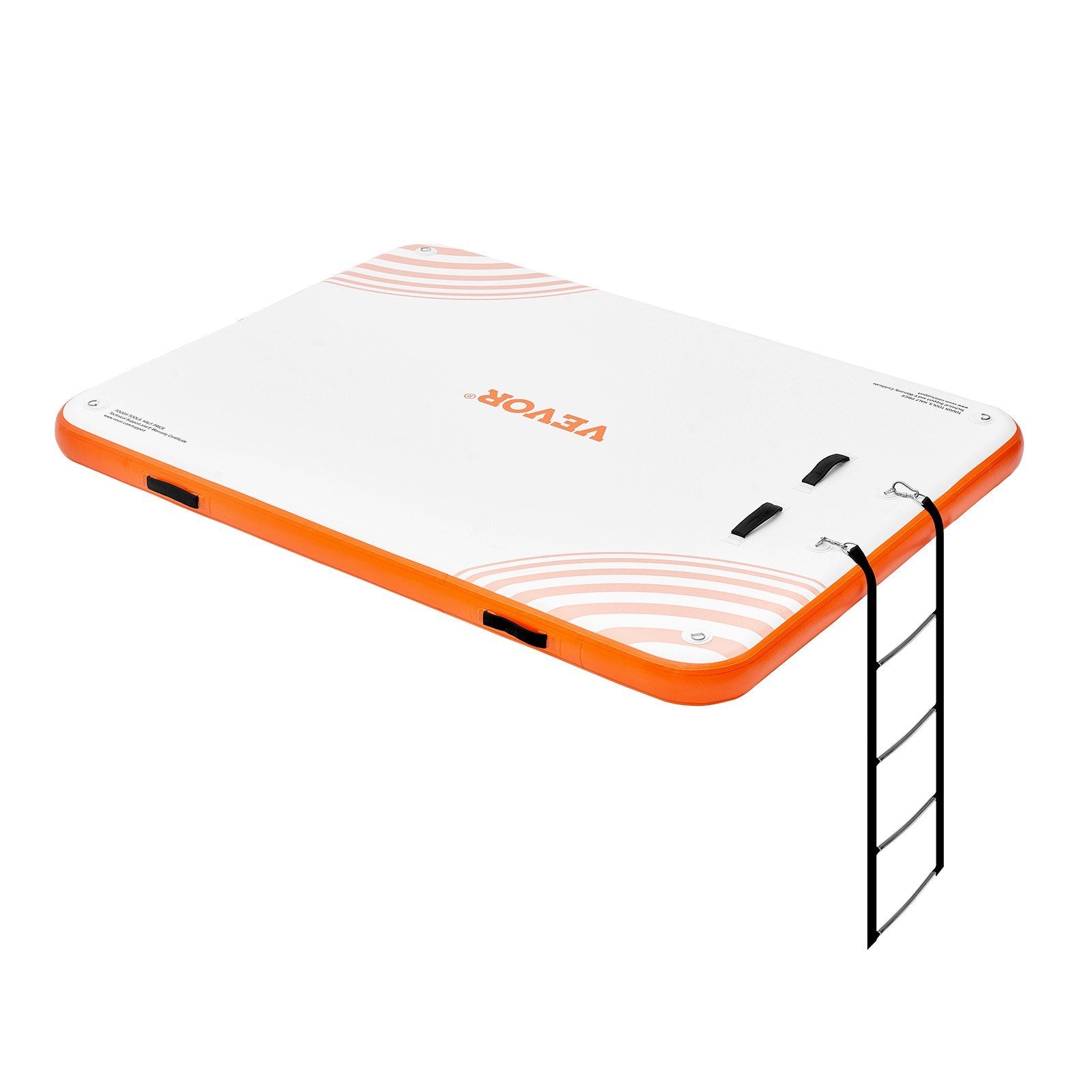 VEVOR Inflatable Floating Dock, 10 x 8FT Inflatable Dock Platform, Non-Slip Water Floating Dock Mat with Detachable Ladder & Portable Carrying Bag, Floating Platform Island Raft for Ocean Pool Beach