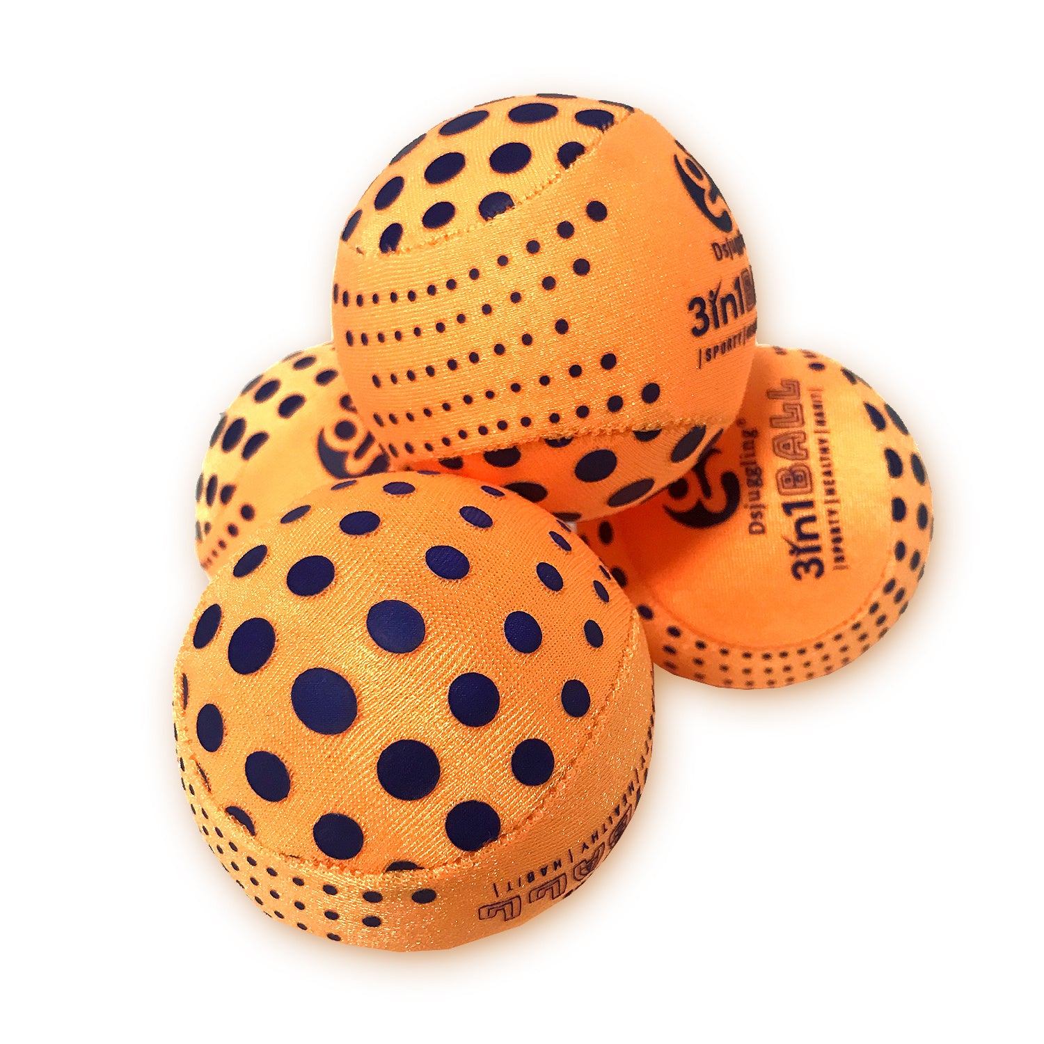 DSJUGGLING 4 Pieces Washable Juggling Balls for Beginners and Professionals Set of 4 100g Each - Soft Easy Juggle Balls, Multiple Practice Juggling Ball Kits for Kids & Adults