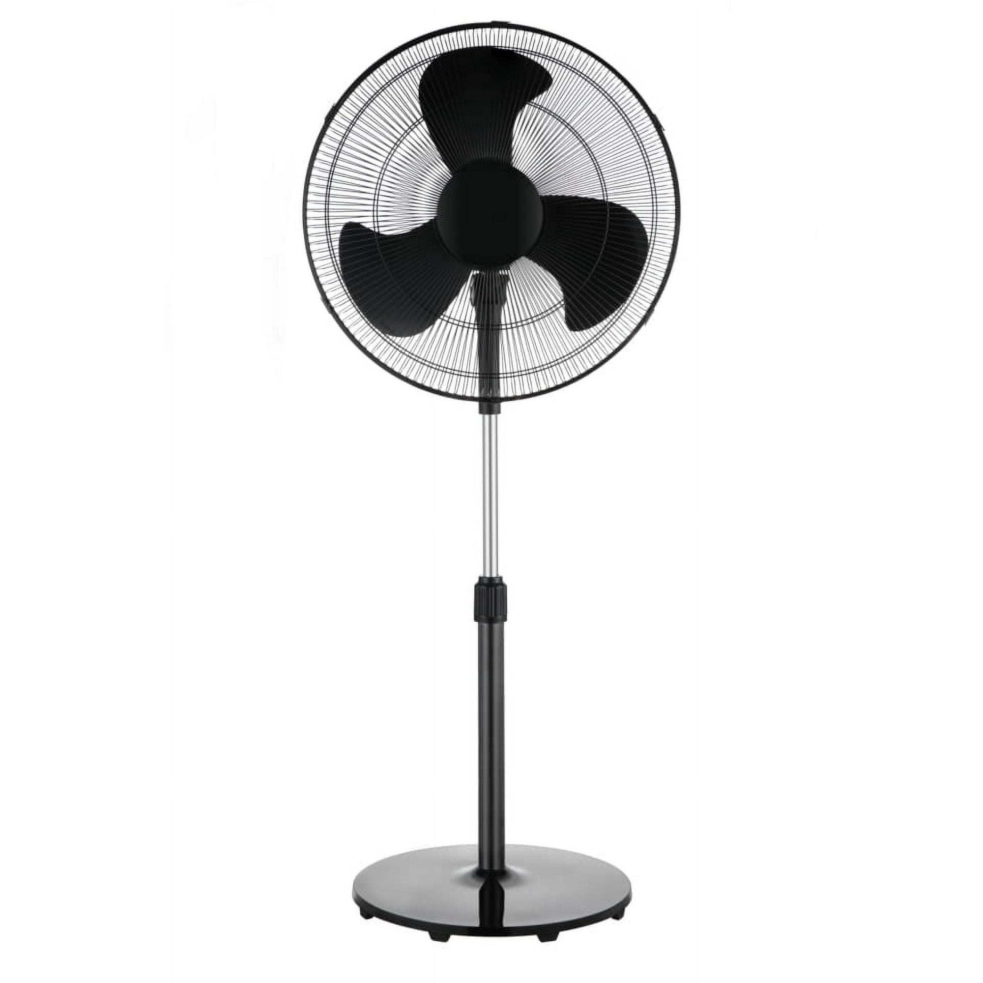 18" Fan Head, 48" Tall, 3-Speed Oscillating Pedestal Fan with Tilt Adjustable Fan Head, Black, New