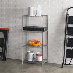 Basics 4-Shelf Narrow Adjustable, Heavy Duty Storage Shelving Unit (250 lbs loading capacity per shelf), Steel Organizer Wire Rack