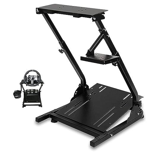 Fruyyzl G29 G920 Racing Wheel Stand, Height Adjustable & Foldable Steering Wheel Stand for Logitech G923 G25 G27,Supporting Thrustmaster T80 T150 TX F430 Gaming Wheel Stand(Wheel Pedals NOT Included)