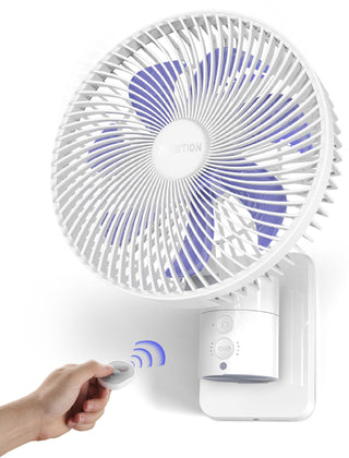 8' Small Wall Mount Fan with Remote Control; 90°Oscillating; 4...
