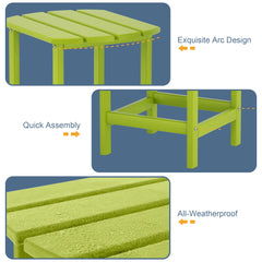 Adirondack Outdoor Side Table;  HDPE Plastic End Tables for Patio;  Backyard;  Pool;  Indoor Outdoor Companion;  Easy Maintenance Weather Resistant Lawn Furniture