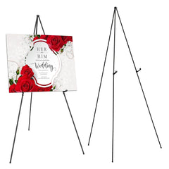2 Pack Easel Stand for Display 61in Collapsible A Frame Tripod Easel Iron Alloy Drawing Stand with 2 Carry Bags for Wedding Poster Art Drawing Meeting