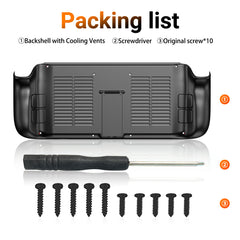 Unique Backshell for Steam Deck Case with Cooling Vents and Stand, Anti-Scratch Dustproof Protective Steam Deck Cover, Premium ABS Replacement Shell for Steam Deck Accessories