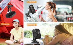 20000mAh Rechargeable Portable Fan with Light;  8-inch Battery Operated Clip on Fan;  78 Hours Work Time;  Quiet;  Strong Airflow USB Fan;  4 Speeds Personal Fan;  Ideal for Outdoor Camping Hurricane