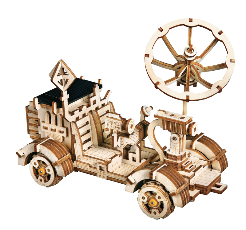 Robotime 4 Kind Moveable 3D Wooden Space Hunting Solar Energy Toy Assembly Gift for Children Teens Adult LS