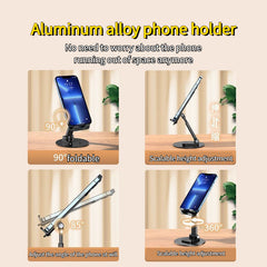 Foldable Cell Phone Stand, C4 Portable Aluminum Phone Holder, Adjustable Phone Dock Cradle Compatible With IPhone 14,13,12,11 Pro Max, Samsung Galaxy, Small Tablets And Other Phones