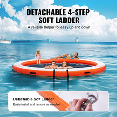 VEVOR Inflatable Floating Dock ø10FT Water Dock Platform with ø8FT Mesh Pool