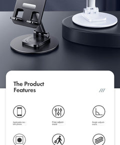 Foldable Cell Phone Stand, C4 Portable Aluminum Phone Holder, Adjustable Phone Dock Cradle Compatible With IPhone 14,13,12,11 Pro Max, Samsung Galaxy, Small Tablets And Other Phones