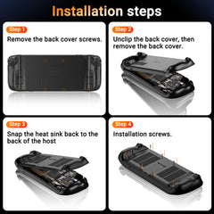 Unique Backshell for Steam Deck Case with Cooling Vents and Stand, Anti-Scratch Dustproof Protective Steam Deck Cover, Premium ABS Replacement Shell for Steam Deck Accessories