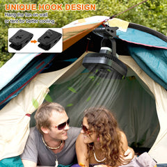 20000mAh Rechargeable Portable Fan with Light;  8-inch Battery Operated Clip on Fan;  78 Hours Work Time;  Quiet;  Strong Airflow USB Fan;  4 Speeds Personal Fan;  Ideal for Outdoor Camping Hurricane