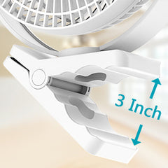 10000mAh Rechargeable Portable;  8-Inch Battery Operated Clip on Fan;  USB;  4 Speeds;  Strong Airflow;  Sturdy Clamp for Office Desk Golf Car Outdoor Travel Camping Tent Gym Treadmill