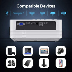 Native 1080P WiFi Bluetooth Projector, DBPOWER 8000L Full HD Outdoor Movie Projector Support iOS/Android Sync Screen&Zoom, Home Theater Video Projector Compatible w/PC/DVD/TV/Carrying Case Included