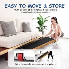 Walking Pad Treadmill Under Desk,Portable Mini Treadmill 265 lbs Capacity with Remote Control,Installation-Free Jogging Machine for Home/Office,Bluetooth and LED Display.
